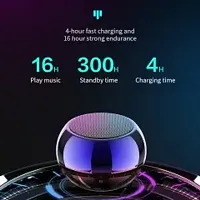 Mini Speaker Boost 4 Colorful Wireless Bluetooth Speaker Mini Electroplating Round Steel Speaker (Random from 4 Colour) No Charging Cable with Box-thumb3