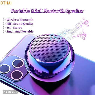 Mini Speaker Boost 4 Colorful Wireless Bluetooth Speaker Mini Electroplating Round Steel Speaker (Random from 4 Colour) No Charging Cable with Box-thumb5