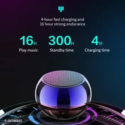Mini Speaker Boost 4 Colorful Wireless Bluetooth Speaker Mini Electroplating Round Steel Speaker (Random from 4 Colour) No Charging Cable with Box.-thumb5