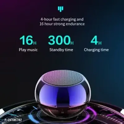 Mini Speaker Boost 4 Colorful Wireless Bluetooth Speaker Mini Electroplating Round Steel Speaker (Random from 4 Colour) No Charging Cable with Box//-thumb5