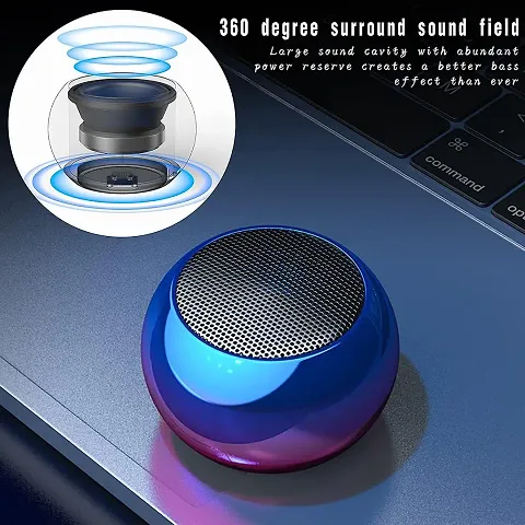 Mini Speaker Boost 4 Colorful Wireless Bluetooth Speaker Mini Electroplating Round Steel Speaker (Random from 4 Colour) No Charging Cable with Box1