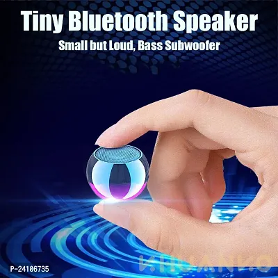 Mini Speaker Boost 4 Colorful Wireless Bluetooth Speaker Mini Electroplating Round Steel Speaker (Random from 4 Colour) No Charging Cable with Box2-thumb0