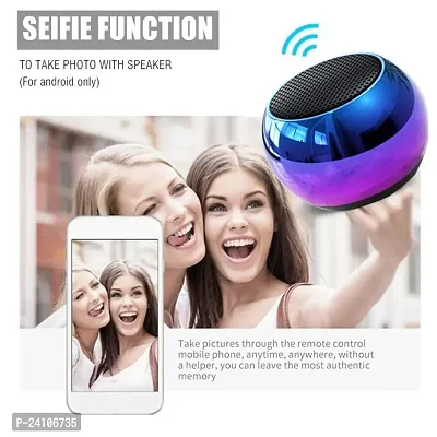 Mini Speaker Boost 4 Colorful Wireless Bluetooth Speaker Mini Electroplating Round Steel Speaker (Random from 4 Colour) No Charging Cable with Box2-thumb5