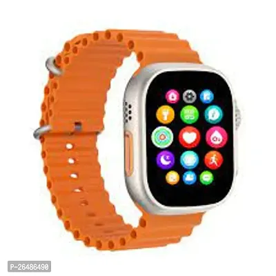 New T 800 ORANGE/ SMART WATCH 2024 latest version Full Touch Screen Bluetooth Smartwatch with Body Temperature, Heart Rate  Oxygen Monitor Compatible with All 3G/4G/5G Android  iOS-thumb0