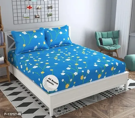 Blue Coloured Cotton Bedsheet-thumb0