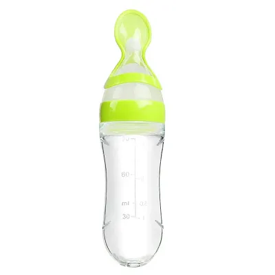 90ml Silicone Feeding Bottle with Spoon for Infant Baby Newborn