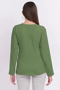 Designal Mode Women's Casual Top with Fold Neck, Side Button and Full Sleeve-thumb4