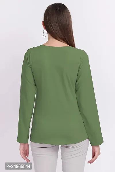 Designal Mode Women's Casual Top with Fold Neck, Side Button and Full Sleeve-thumb5