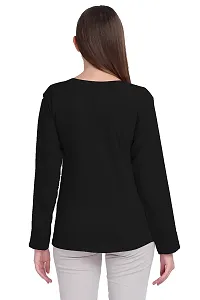 Designal Mode Women's Casual Top with Fold Neck, Side Button and Full Sleeve-thumb1