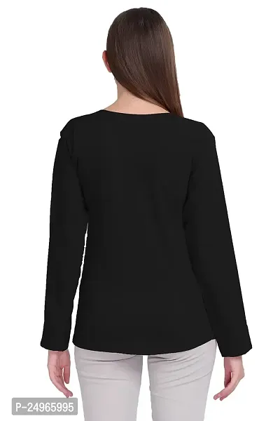 Designal Mode Women's Casual Top with Fold Neck, Side Button and Full Sleeve-thumb2