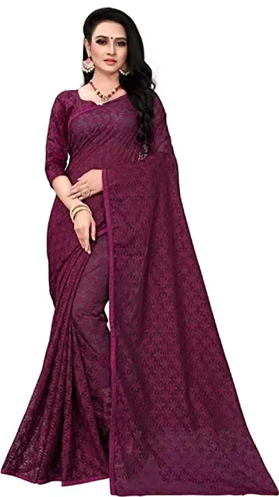 Net Printed Sarees with Blouse Piece