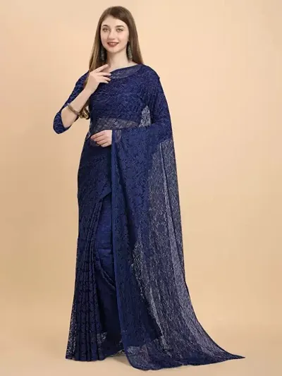 Women's Rasel Net Saree with Blouse