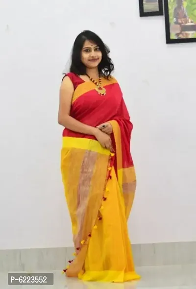 Latest Beautiful Khadi Silk Saree with Blouse piece-thumb0