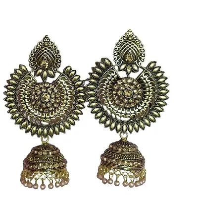 Sachiva Fashion Diamond stone clubbing with Plated Jhumka Round Style