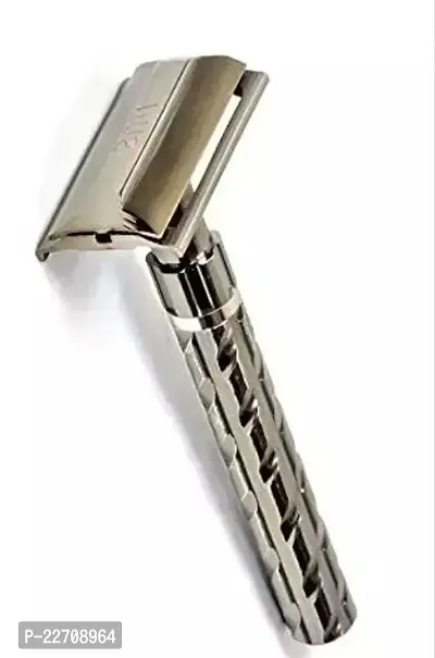 Alpha International Premium Quality Steel Brass Double Edge Safety Razor For Men And Women (Including 5 Shaving Blades)