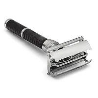 Double Edge Safety Razor |Stainless Steel 304| Closed Comb| Gunmetal Finish + 5 Blades Free-thumb2