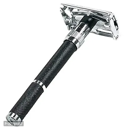 Double Edge Safety Razor |Stainless Steel 304| Closed Comb| Gunmetal Finish + 5 Blades Free-thumb2