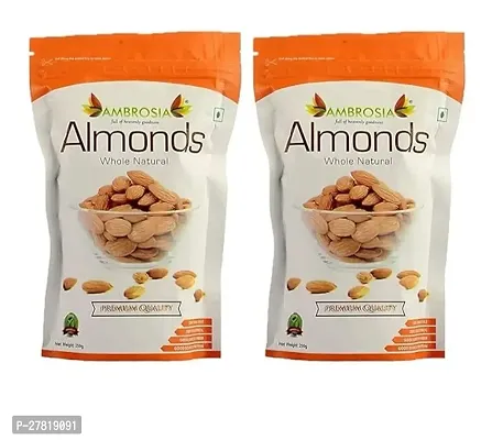 Ambrosia California Whole Almonds 250g | 100% Natural | New Crop (Pack of 2)-thumb0