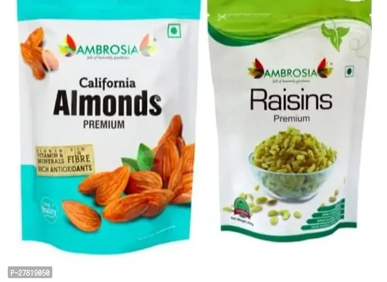 Ambrosia Nuts  Dry Fruit Combos 750g (Almond Kernels 500g  Raisins 250g)