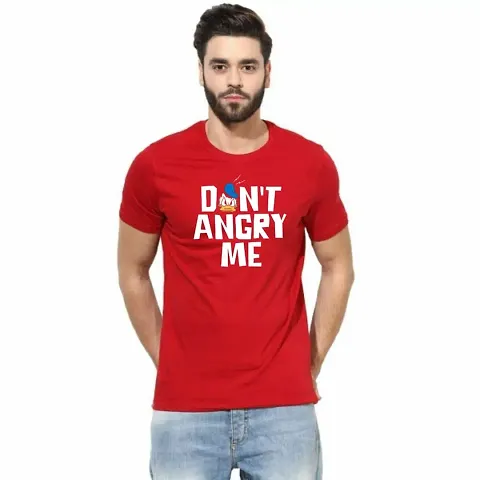 Be Crazy Dont Angry Me Donald Duck Men's Printed 100% Cotton T-Shirt - Regular Fit, Round Neck, Half Sleeves T-Shirt for Men