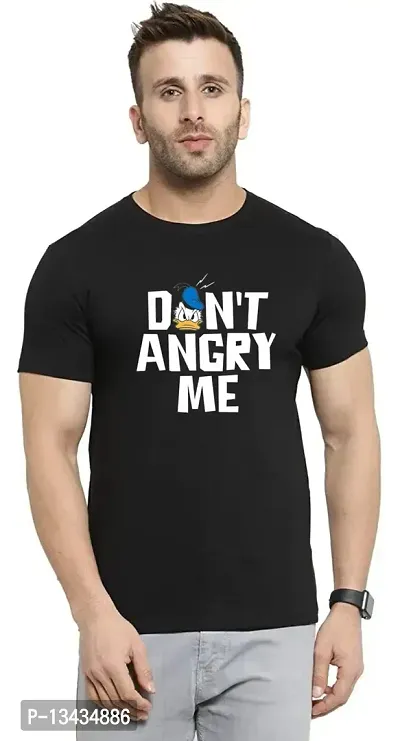 Be Crazy Dont Angry Me Donald Duck Men's Printed 100% Cotton T-Shirt - Regular Fit, Round Neck, Half Sleeves T-Shirt for Men (X-Large, Black)