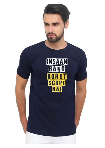 Be Crazy insan bano Hindi Funny Tshirt Cotton Printed Tshirt for Men