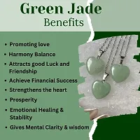 Natural Green Jade Heart Shape Healing Crystal Pendant- Pack of 1-thumb3