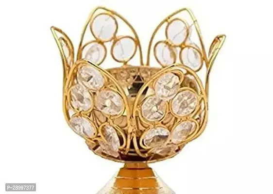 Classic Brass Crystal Table Diya-thumb0