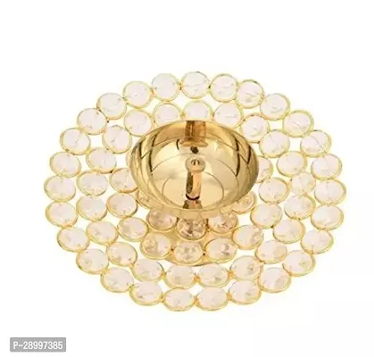 Royal Crystal Akhand Diya Brass Oil Puja Lamp Home Decoration