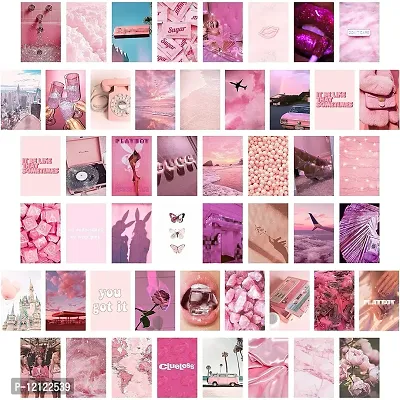 UniqueTown? Pink Aesthetic Picture for Wall Collage, 50 Set 4x6 inch, Rosy Collage Print Kit, VSCO Posters for Bedroom.Pack of 50-thumb0