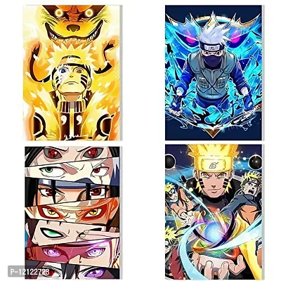 UniqueTown? Paper Printed Naruto Poster Glossy Set Anime HD+ Photos Self Adhesive Exclusive Room Decor (9X12inch, Multicolor) - Pack of 8