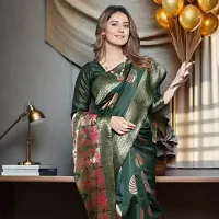 Stylish Silk Blend Saree With Blouse Piece ForWomen-thumb2