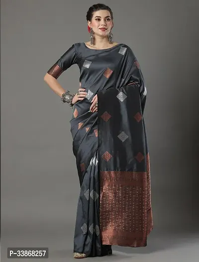 Stylish Silk Blend Saree With Blouse Piece ForWomen