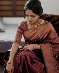 Stylish Silk Blend Saree With Blouse Piece ForWomen-thumb2