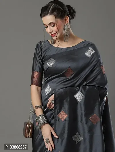 Stylish Silk Blend Saree With Blouse Piece ForWomen-thumb3