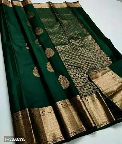 Stylish Silk Blend Saree With Blouse Piece ForWomen-thumb0