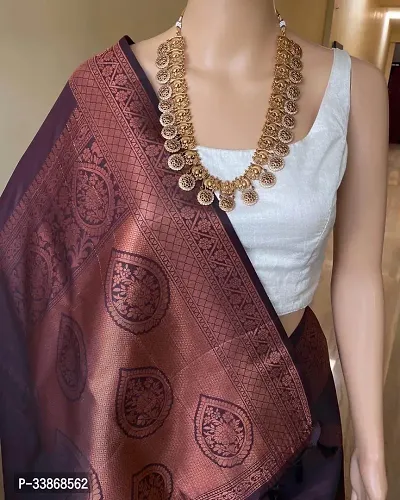 Stylish Silk Blend Saree With Blouse Piece ForWomen-thumb3