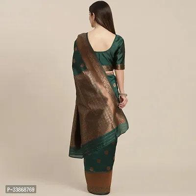 Stylish Silk Blend Saree With Blouse Piece ForWomen-thumb3