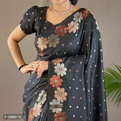 Stylish Silk Blend Saree With Blouse Piece ForWomen-thumb3