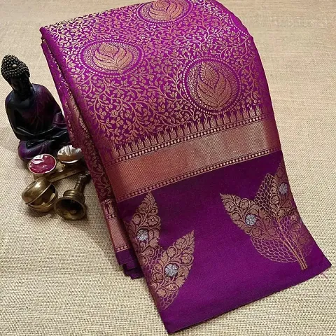 Stylish Art Silk Woven Design Saree with Blouse piece For Women