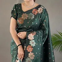 Stylish Silk Blend Saree With Blouse Piece ForWomen-thumb2