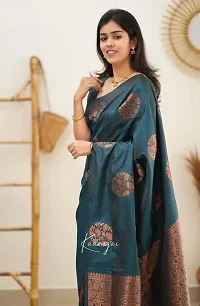 Stylish Silk Blend Saree With Blouse Piece ForWomen-thumb1