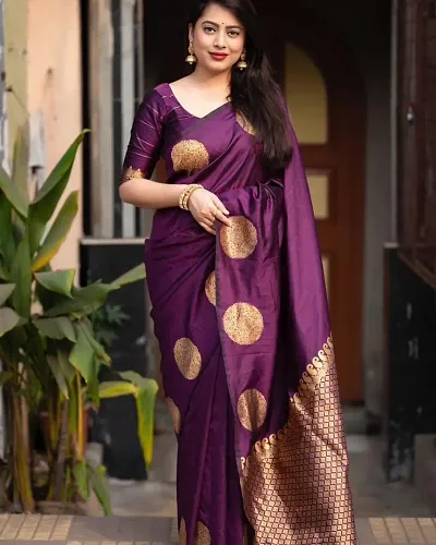 Stylish Art Silk Saree with Blouse piece For Women