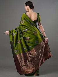 Stylish Silk Blend Saree With Blouse Piece ForWomen-thumb2