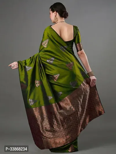 Stylish Silk Blend Saree With Blouse Piece ForWomen-thumb3