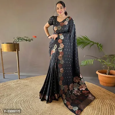 Stylish Silk Blend Saree With Blouse Piece ForWomen-thumb0