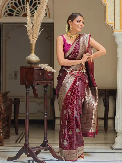 Hot Selling Art Silk Saree with Blouse piece 