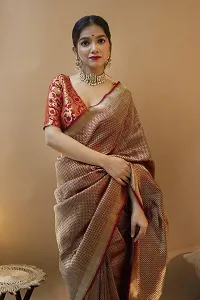 Stylish Silk Blend Saree With Blouse Piece ForWomen-thumb2