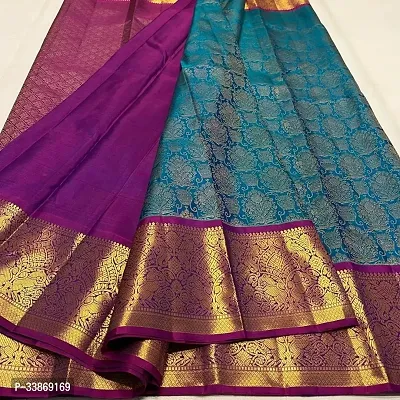 Stylish Silk Blend Saree With Blouse Piece ForWomen-thumb0