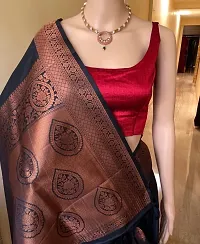 Stylish Silk Blend Saree With Blouse Piece ForWomen-thumb1